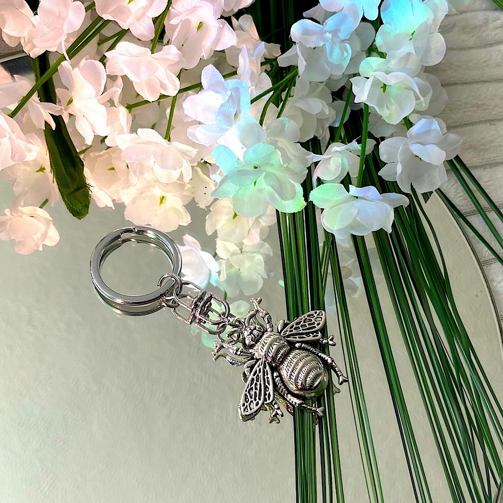Sterling :Silver Bumble Bee Keychain